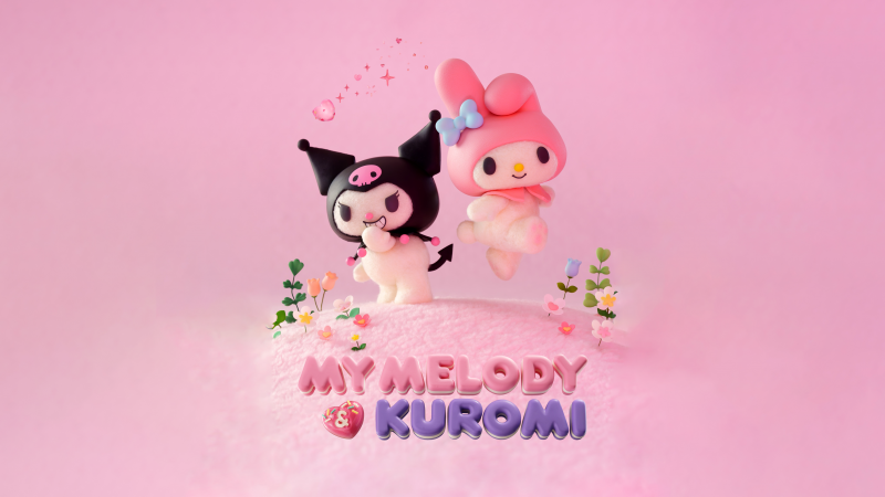 My Melody & Kuromi, Netflix series, Kuromi, My Melody, Pink aesthetic, Pink background, Baby pink, Pastel, Sanrio