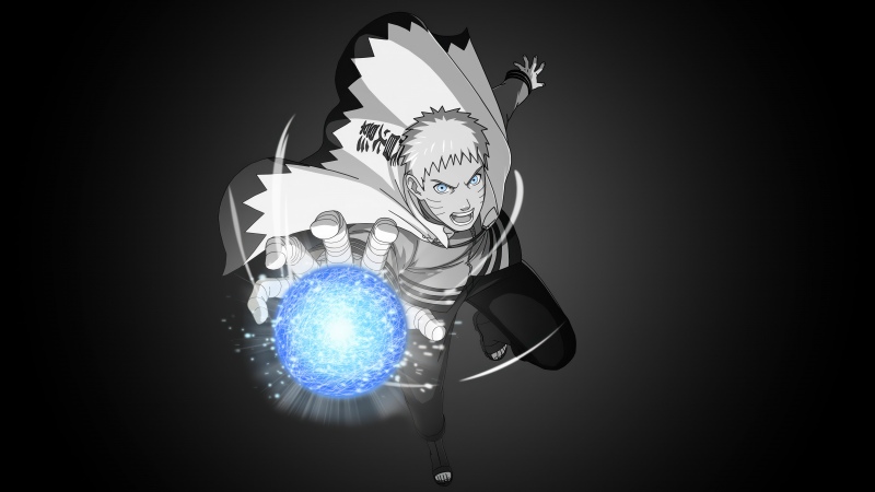 Naruto Rasengan, Dark background, Naruto Uzumaki, 5K, Dark theme