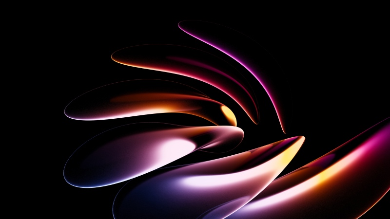 Futuristic, 3D Render, Neon glow, Fluidic, Shapes, Black background, AMOLED, Modern, Aesthetic, 5K, Wallpaper