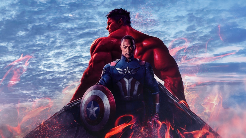 Anthony Mackie, Thunderbolt Ross (Red Hulk), Captain America: Brave New World, 2025 Movies, Marvel Comics, Wallpaper