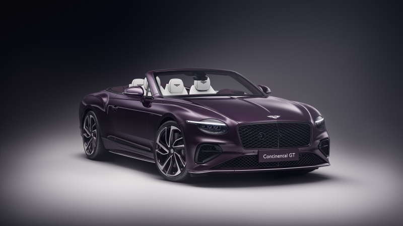 Bentley Continental GT Mulliner Convertible, 2025, 5K, 8K, Purple aesthetic