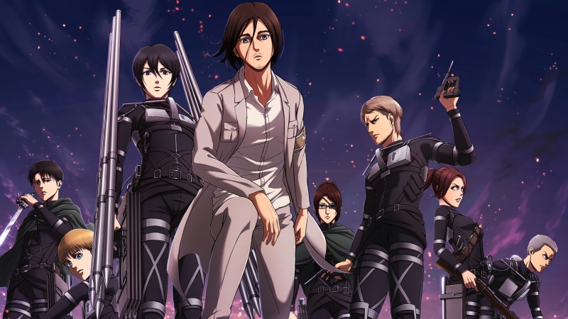 Attack on Titan, Character poster, Mikasa Ackerman, Eren Yeager, Levi Ackerman, Hange Zoe, Armin Arlert, Final season