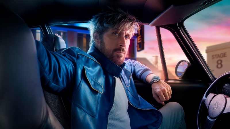 Ryan Gosling, Cinematic, Vintage car, Retro style, Leather jacket, 5K, Wallpaper