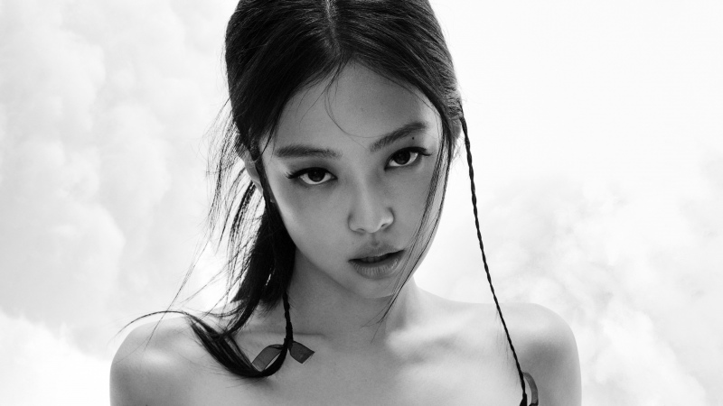 Jennie, Closeup, Monochrome, Black and White, Photoshoot, 5K, South Korean Singer, Elle Magazine