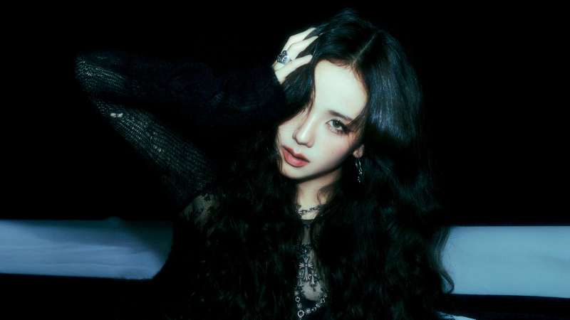 Jisoo - Amortage, 5K, Dark background, Jisoo, Wallpaper