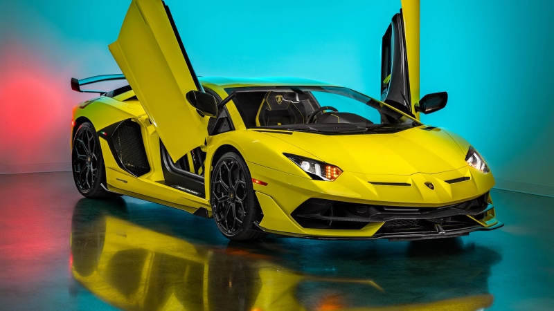 Lamborghini Aventador SVJ, Vertical, Yellow cars, Wallpaper