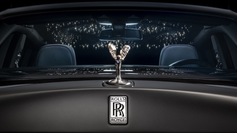 Rolls-Royce Phantom, Exterior, 5K, Dark background, Spirit of Ecstasy, Wallpaper