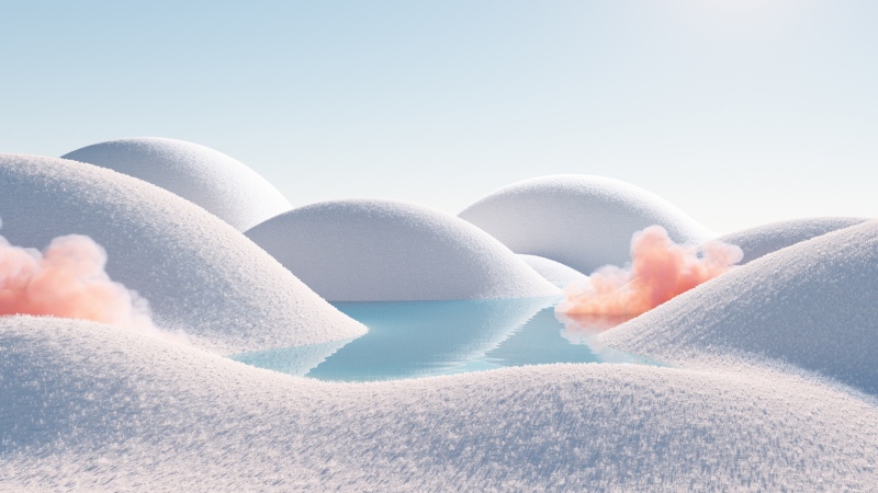 CGI, Landscape, 5K, White aesthetic, Infrared vision, Daylight, Body of Water