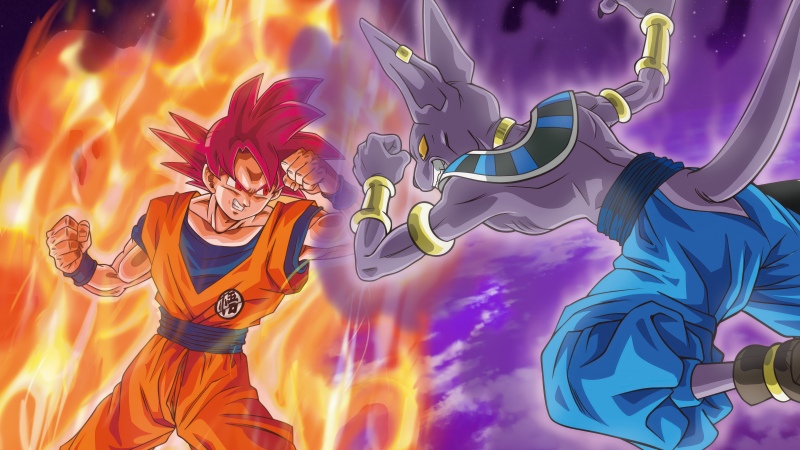 Goku vs Beerus, Dragon Ball Z, Super Saiyan God, 5K, Super Saiyan Goku, Wallpaper