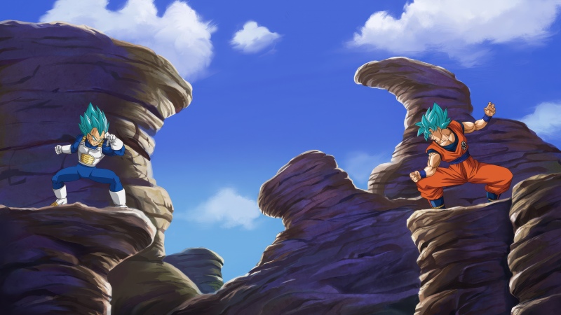 Goku vs Vegeta, Battle, Super Saiyan Blue, Dragon Ball Super, 5K, Wallpaper