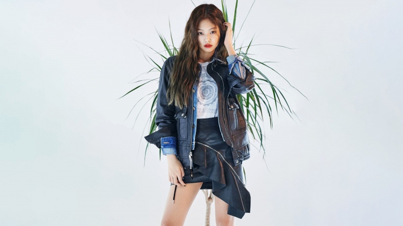 Jennie Kim 5K wallpaper, White background