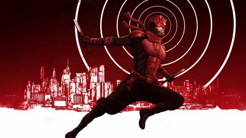 Daredevil: Born Again, Red aesthetic, 5K, 2025 series, Marvel Comics, Wallpaper