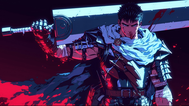 Guts, Artwork, Berserker Armor, Dragon Slayer, 5K