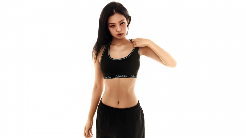 Jennie, Calvin Klein, 5K, 8K, White background, Wallpaper