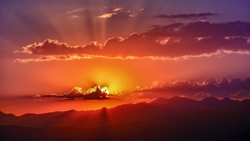 Golden hour, Dramatic sky, Sunset, Scenic, Sun rays, Evening sky, 5K