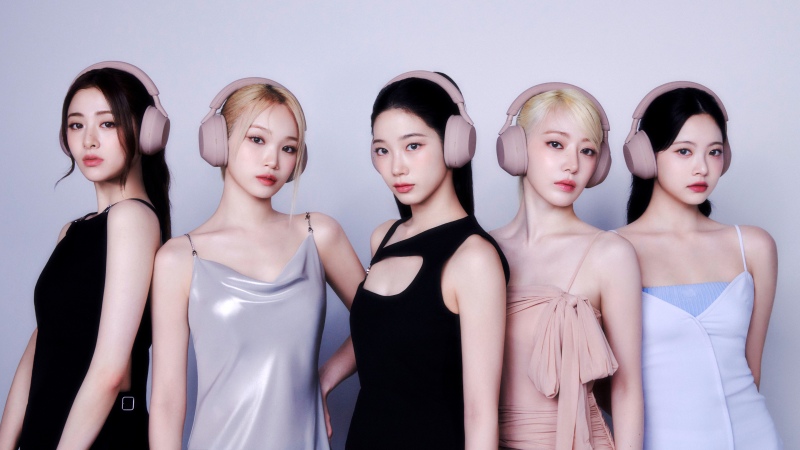 Le Sserafim, Pastel, Sakura Miyawaki, Kim Chaewon, Huh Yunjin, Hong Eunchae, Kazuha, 5K, Headphones