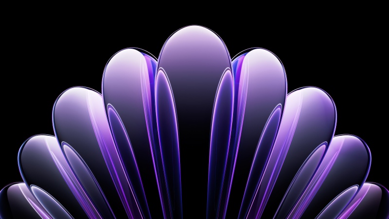 Purple abstract, Metallic, Luxury, Geometric, AMOLED, Black background, Oppo Find N5, Stock, Symmetry, 5K