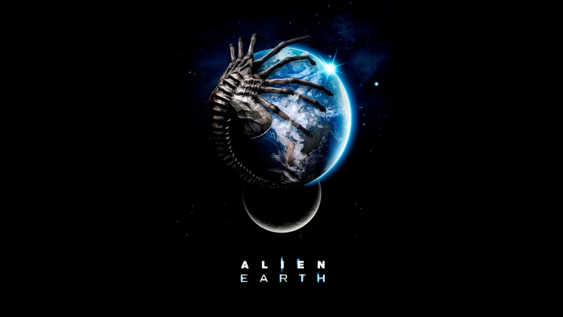 Alien: Earth, 5K, 2025 series, Black background, Alien planet