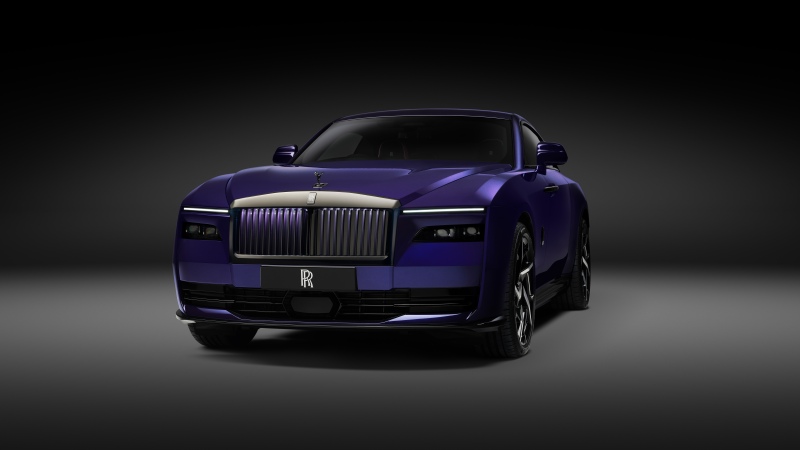 Rolls-Royce Black Badge Spectre, 2025, Dark background, 5K, 8K