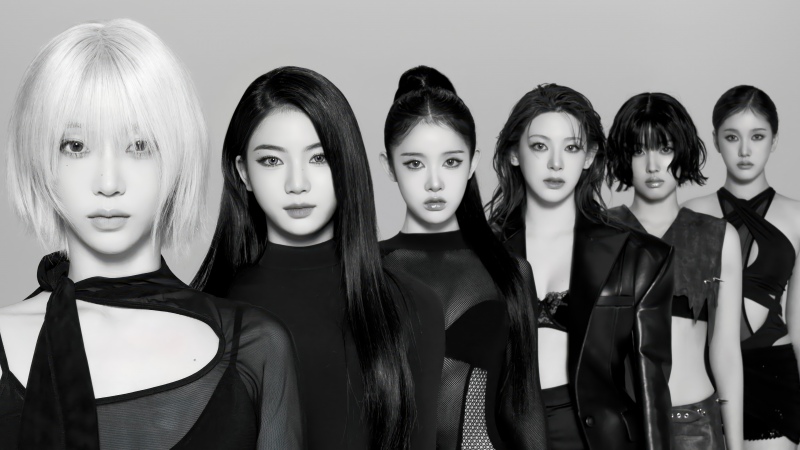 STAYC group, Black and White, 5K, Sieun, Seeun, Sumin, Isa, J, Yoon