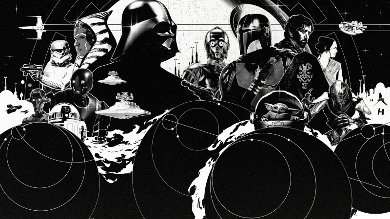 Star Wars, May the 4th Be With You, Monochrome, Black and White