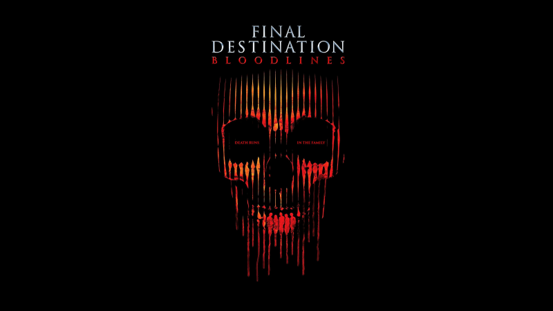 Final Destination: Bloodlines, AMOLED, Black background, 2025 Movies, Skull, Gothic, Wallpaper
