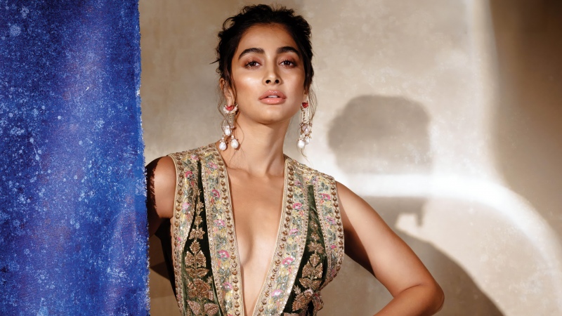 Pooja Hegde, Fashion, 5K, Ethnic wear, Indian actress, Wallpaper