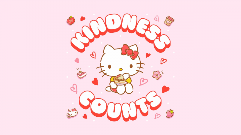Hello Kitty, Kindness, 5K, Pastel pink