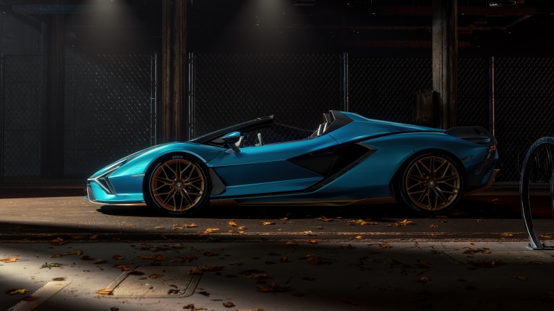Lamborghini Sián Roadster, Aesthetic, Hybrid sports car, 5K