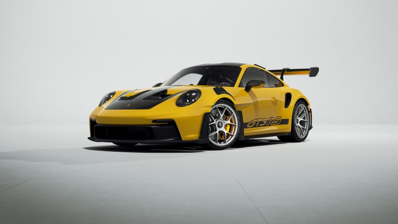 Porsche 911 GT3 RS, 5K, Yellow cars
