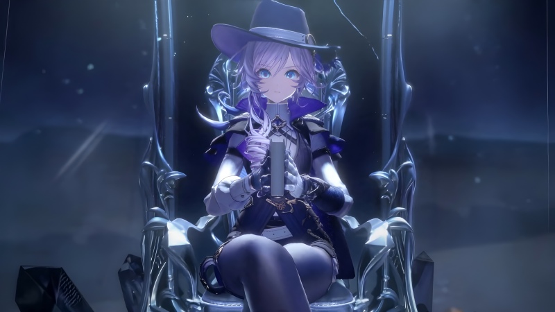 Silver Palace, Anime girl, 5K, 2026 Games, Purple aesthetic