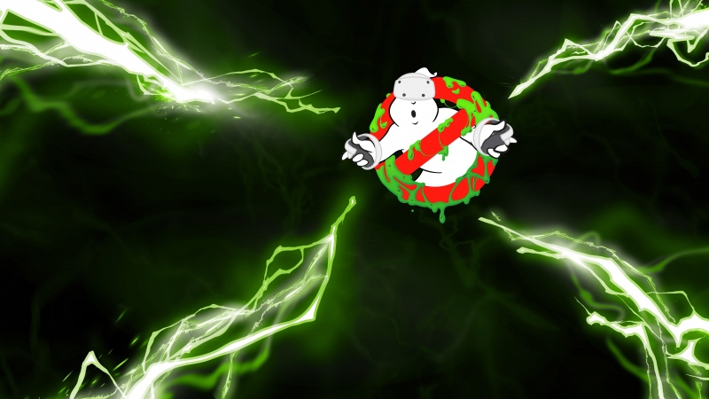 Ghostbusters, Logo, Electric, Lightning, Green aesthetic, Smoke, Wallpaper