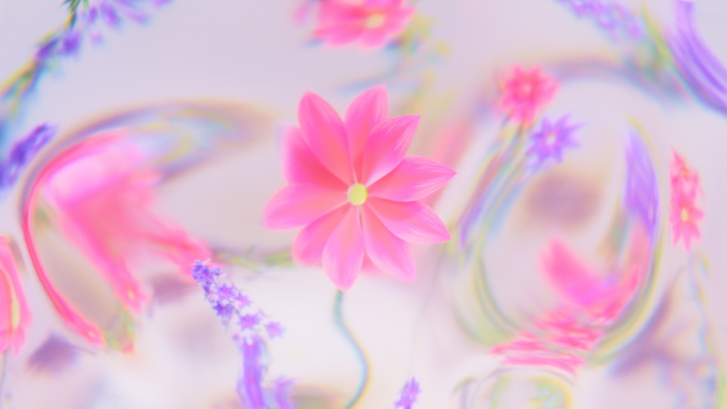 Dreamy, Abstract flower, Luminous, Floral Background, Ethereal, Pink flower, Pastel pink, Iridescence, Wallpaper