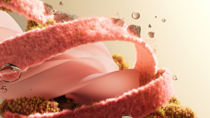 Swirls, 3D Render, Water drops, 3D art, Surreal, Furry