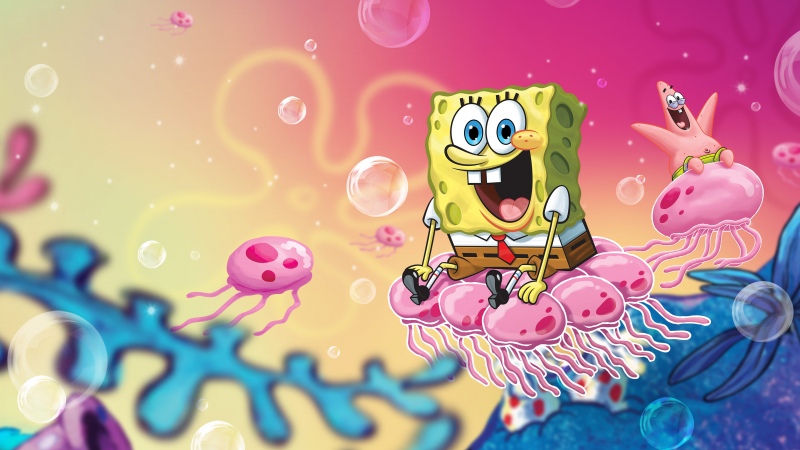 SpongeBob SquarePants, Patrick Star, Jellyfish, Underwater, Cartoon