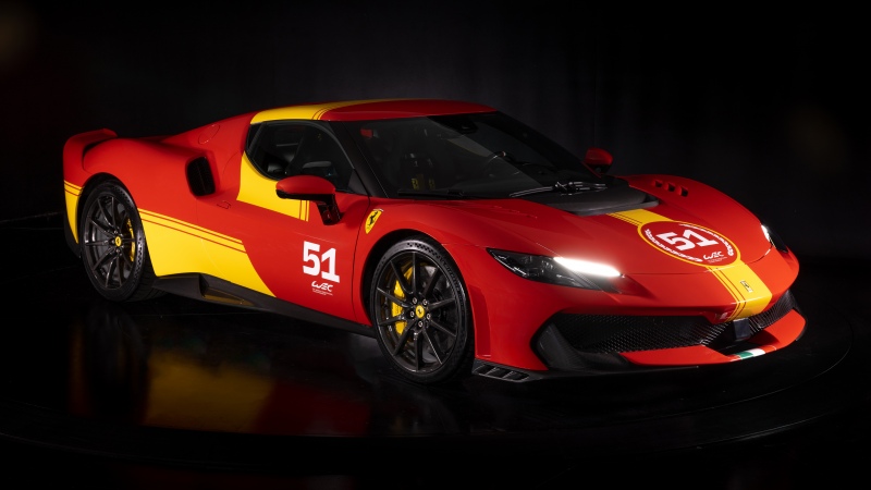 Piloti Ferrari 296 Speciale, 2025, 5K, 8K, Red cars, Dark background