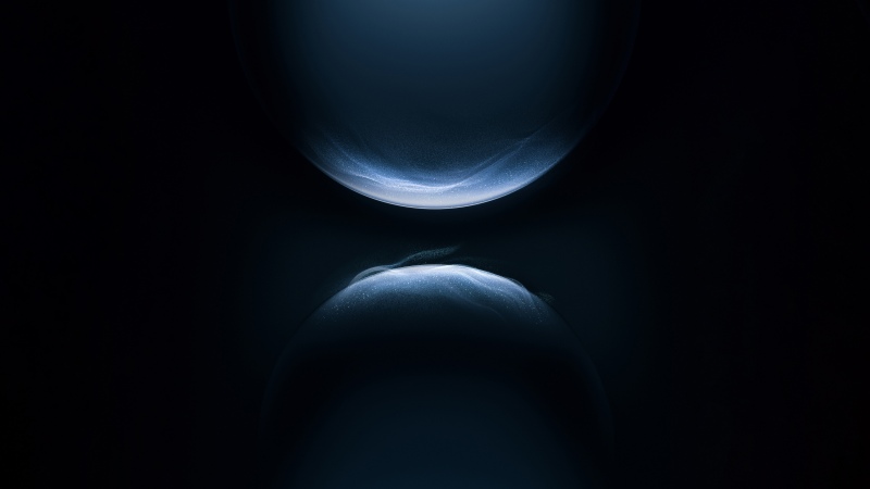 Huawei, Dark blue, Glowing particles, Flow, AMOLED, 5K, Dark background, Wallpaper