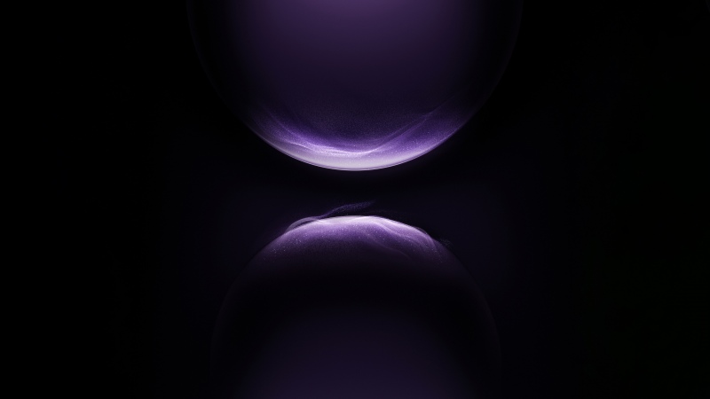 Huawei, Purple abstract, Glowing particles, Cosmic, Curves, Dark purple, 5K, Dark background