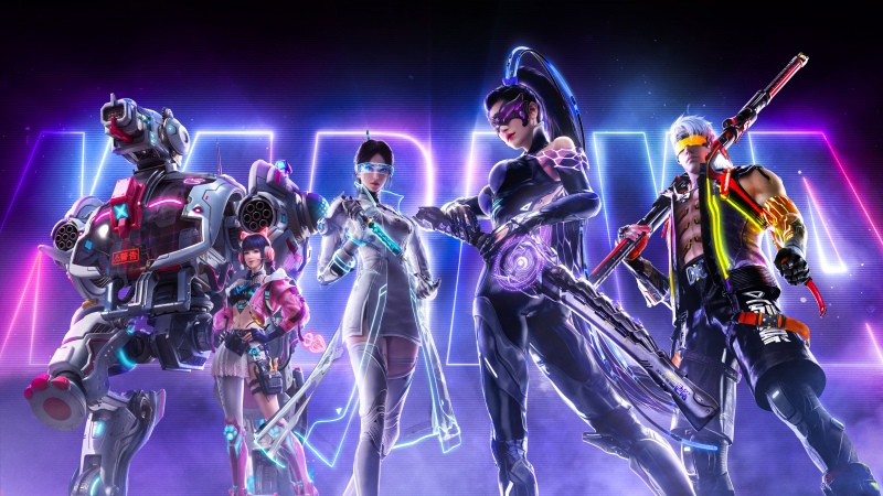 Naraka: Bladepoint, Neon, Cyberpunk, Futuristic, Mecha Girl, Neon Lights