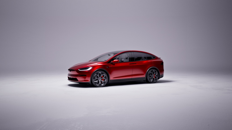 Tesla Model X Plaid, 2025, Red cars, Electric cars