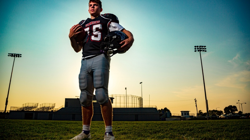 Cooper DeJean, Warriors, American football player, 5K, Stadium, Sunset, Wallpaper