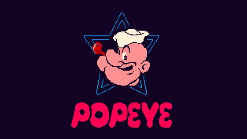 Popeye, Pixel art, Retro, Dark background, 5K, Wallpaper
