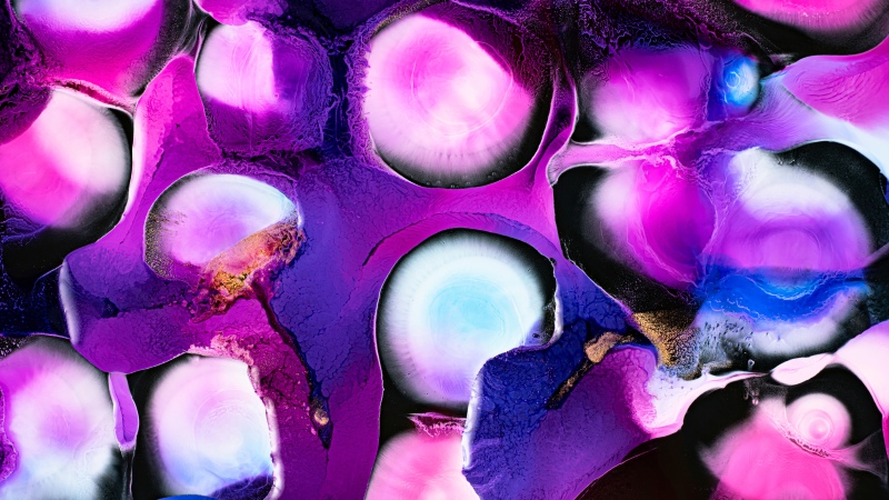 Purple abstract, Fluid art, Vibrant, 5K, Wallpaper