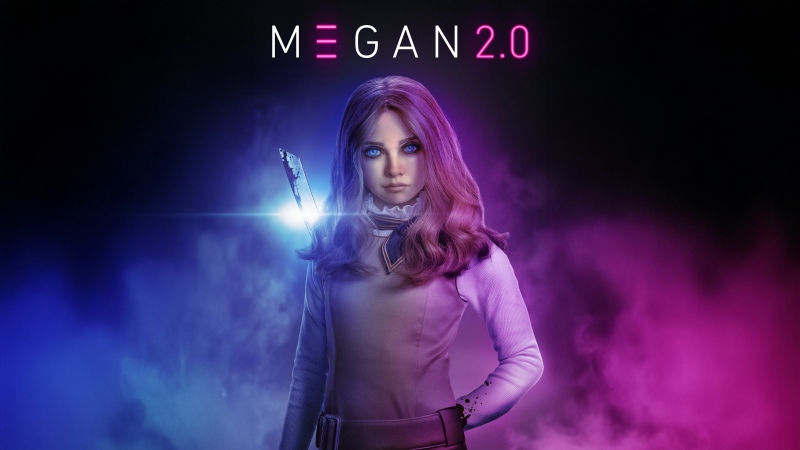 M3GAN 2.0, Movie poster, 5K, 2025 Movies, Neon background, Wallpaper