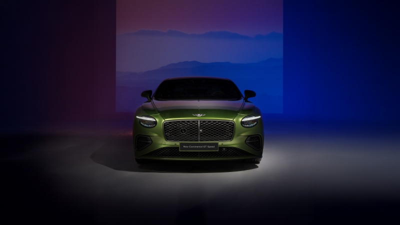 Bentley Continental GT Speed, Front View, Green car, 5K, Luxury cars, Wallpaper