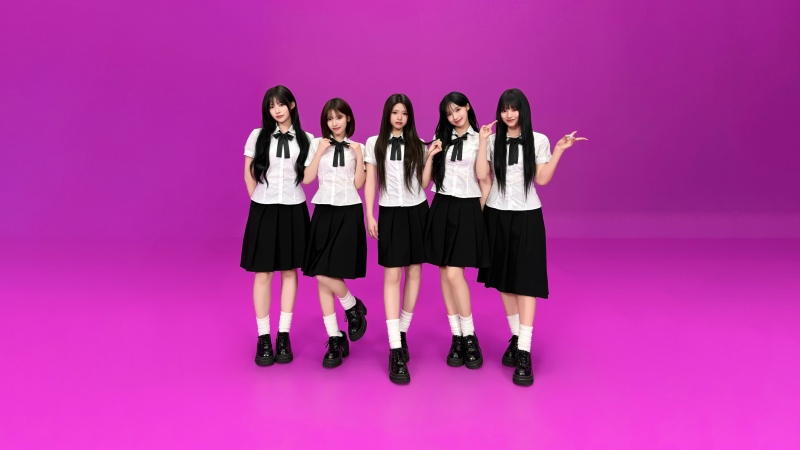Deja Vu, RESCENE, K-pop group, Girl group, Uniform, Magenta background, 5K, Wallpaper