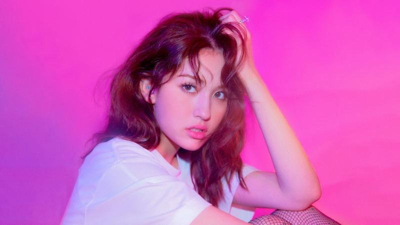 Jeon Somi - Outta My Head, 8K, Pink aesthetic, Monochromatic, Pink background, K-pop, 5K