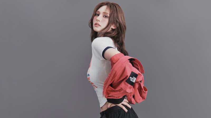 Jeon Somi, Grey background, 5K, K-Pop singers