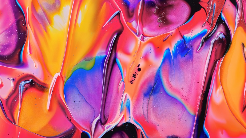 Fluid art, Vibrant, Texture, 5K, Colorful abstract, Liquid art