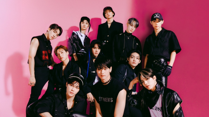 ATEEZ, Pink background, 5K, K-pop group, Hongjoong, Seonghwa, Yunho, Yeosang, San (ATEEZ), Mingi, Wooyoung, Jongho, Wallpaper